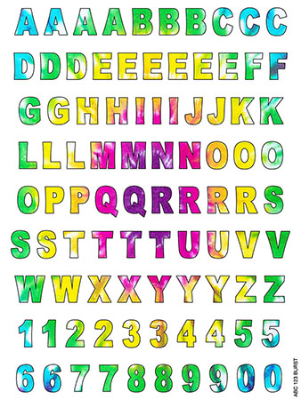 Alphabet Cling It Sheets by Namedrops (Burst) Alphabet Cling It Sheets by Namedrops (Burst)