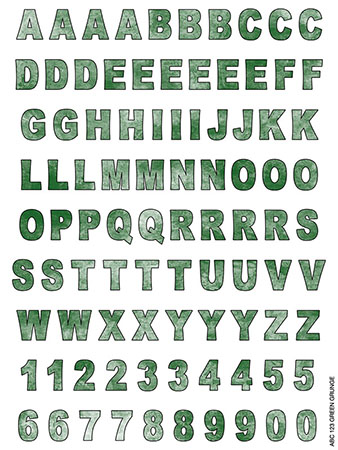 Alphabet Cling It Sheets by Namedrops (Green Grunge) Alphabet Cling It Sheets by Namedrops (Green Grunge)