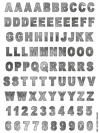 Alphabet Cling It Sheets by Namedrops (Grey Grunge) Alphabet Cling It Sheets by Namedrops (Grey Grunge)
