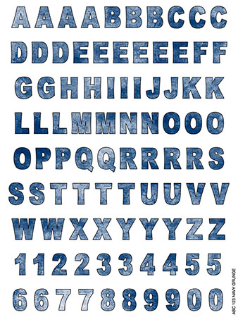 Alphabet Cling It Sheets by Namedrops (Navy Grunge) Alphabet Cling It Sheets by Namedrops (Navy Grunge)