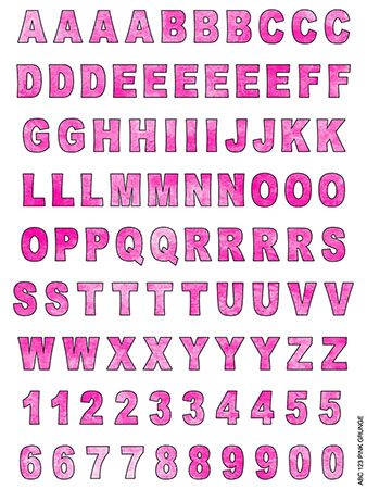 Alphabet Cling It Sheets by Namedrops (Pink Grunge) Alphabet Cling It Sheets by Namedrops (Pink Grunge)