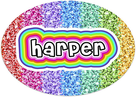 Namedrops - Oval Cling It (Glitter) Namedrops - Oval Cling It (Glitter)