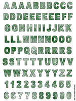 Alphabet Cling It Sheets by Namedrops (Green Grunge)