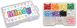 Personalized Bead Boxes by Namedrops - Watercolor Hearts