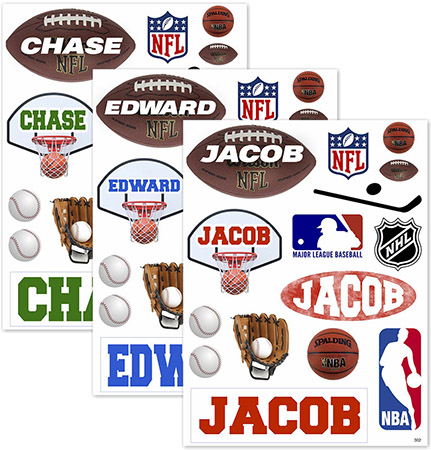 Cling It Reusable Stickers - Sports Ensemble by Namedrops