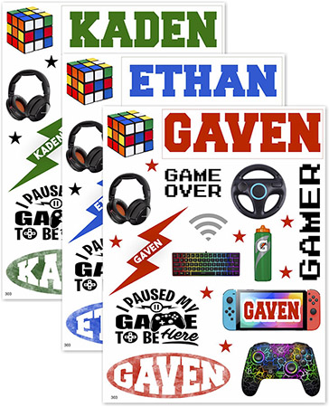 Cling It Reusable Stickers - Gaming Ensemble by Namedrops