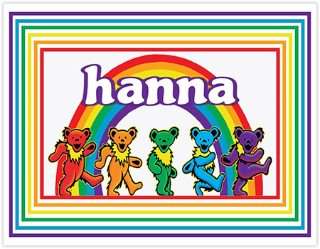 Cling It Reusable Stickers - Dancing Bear Rectangle Design by Namedrops