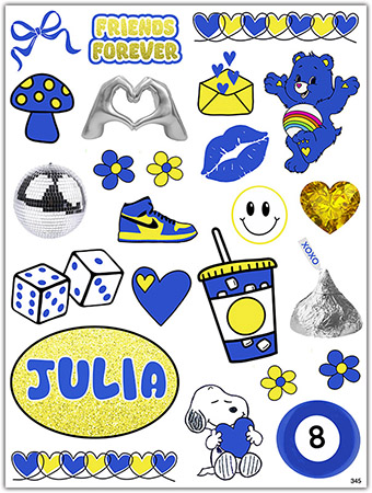 Cling It Reusable Stickers - Friends Forever - Blue & Yellow Design by Namedrops