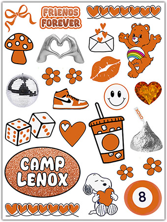 Cling It Reusable Stickers - Friends Forever - Orange & White Design by Namedrops