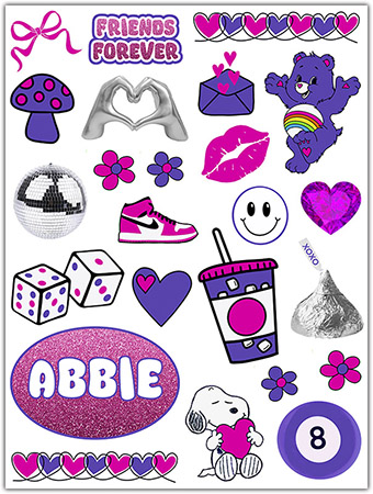 Cling It Reusable Stickers - Friends Forever - Pink & Purple Design by Namedrops