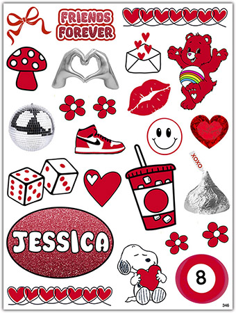 Cling It Reusable Stickers - Friends Forever - Red & White Design by Namedrops