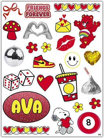 Cling It Reusable Stickers - Friends Forever - Red & Yellow Design by Namedrops