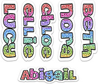 Cling It Reusable Stickers - Rainbow Glitter Word Design by Namedrops