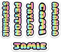 Cling It Reusable Stickers - Rainbow Spray Word Design by Namedrops