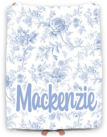Personalized Comforters by Namedrops - Blue Flower