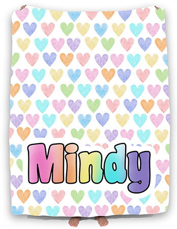 Personalized Comforters by Namedrops - Watercolor Hearts