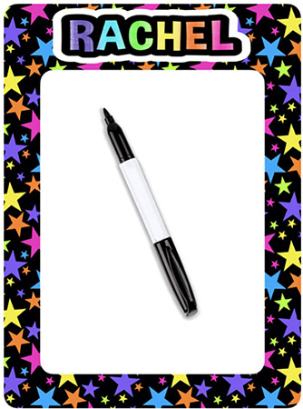 Personalized Dry Erase Boards by Namedrops - Neon Star