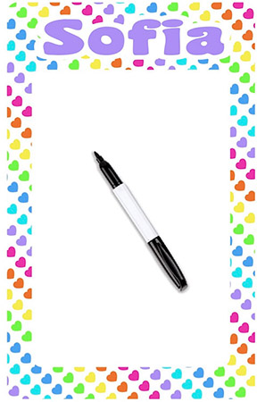 Personalized Dry Erase Boards by Namedrops - Rainbow Heart