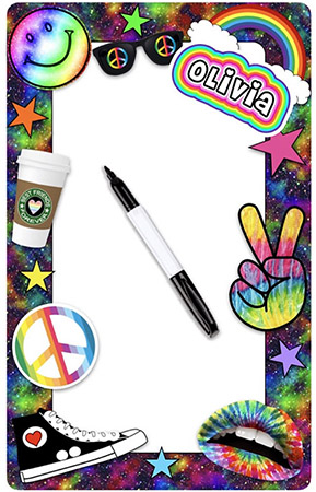 Personalized Dry Erase Boards by Namedrops - Rainbow Smiley
