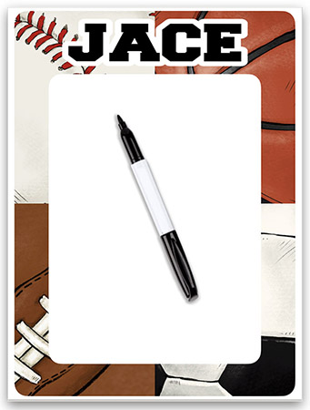 Personalized Dry Erase Boards by Namedrops - Square Sport