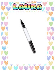 Personalized Dry Erase Boards by Namedrops - Watercolor Hearts