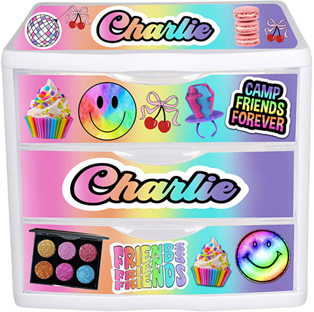 Three Plastic Drawers by Namedrops - Happy (Top Ten)