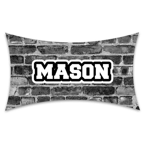 Personalized Namedrops Camp Pillowcase - Black Brick Wall