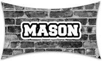 Personalized Namedrops Camp Pillowcase - Black Brick Wall