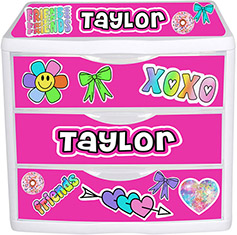 Three Plastic Drawers by Namedrops - Friends