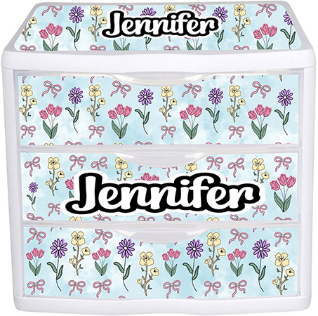 Three Plastic Drawers by Namedrops - Wildflower