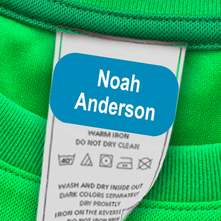 Laundry Safe Clothing Labels by Camp Stuff (Solid Colors-White Ink)