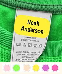 Laundry Safe Clothing Labels by Camp Stuff (Solid Colors-Black Ink)