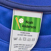 Laundry Safe Clothing Labels by Camp Stuff (Baseball)