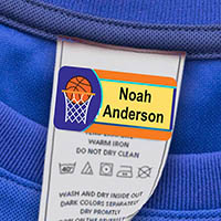 Laundry Safe Clothing Labels by Camp Stuff (Basketball)