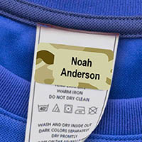 Laundry Safe Clothing Labels by Camp Stuff (Camo Tan)