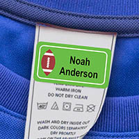 Laundry Safe Clothing Labels by Camp Stuff (Football)