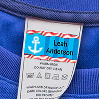 Laundry Safe Clothing Labels by Camp Stuff (Nautical)