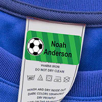Laundry Safe Clothing Labels by Camp Stuff (Soccer)