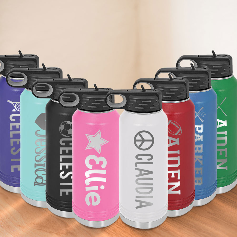 Personalized Water Bottles for Kids, 32 oz Custom Name Insulated Water  Bottle With Straw, Stainless Steel Reusable Waterbottle Gifts for School  Girls