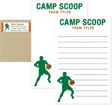 Camp Notepad & Label Sets by Three Bees (Basketball)