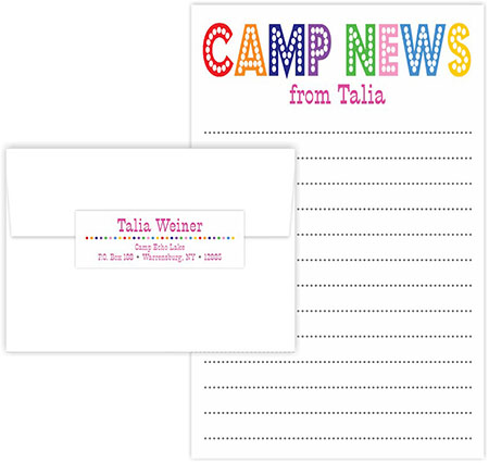 Camp Notepad & Label Sets by Three Bees (Camp News Rainbow)