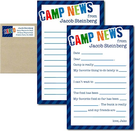 Camp Notepad & Label Sets by Three Bees (Diagonal Stripe Camp Blue) Camp Notepad & Label Sets by Three Bees (Diagonal Stripe Camp Blue)