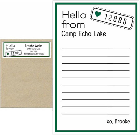 Camp Notepad & Label Sets by Three Bees (Hello From Zip Code - Green)
