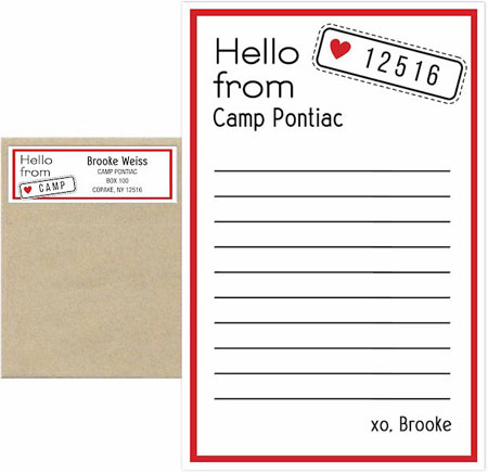 Camp Notepad & Label Sets by Three Bees (Hello From Zip Code - Red)