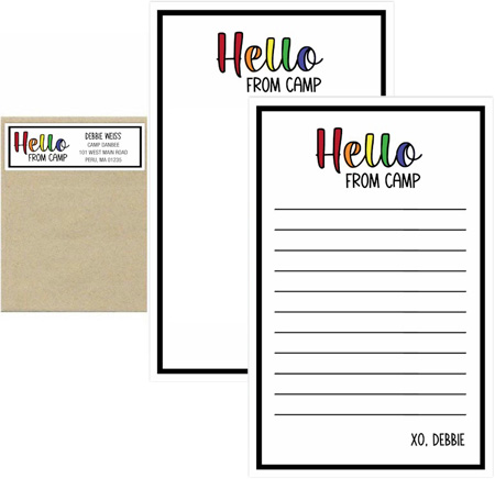 Camp Notepad & Label Sets by Three Bees (Rainbow Hello)