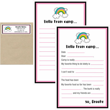 Camp Notepad & Label Sets by Three Bees (Sticker Rainbow)