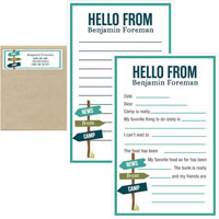Camp Notepad & Label Sets by Three Bees (Camp Signpost Blue)