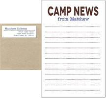 Camp Notepad & Label Sets by Three Bees (Camp News Brown and Blue)