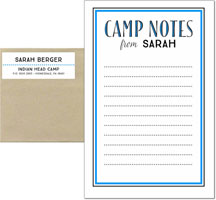 Camp Notepad & Label Sets by Three Bees (Camp Notes Blend Inline - Blue)