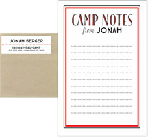 Camp Notepad & Label Sets by Three Bees (Camp Notes Blend Inline - Red)
